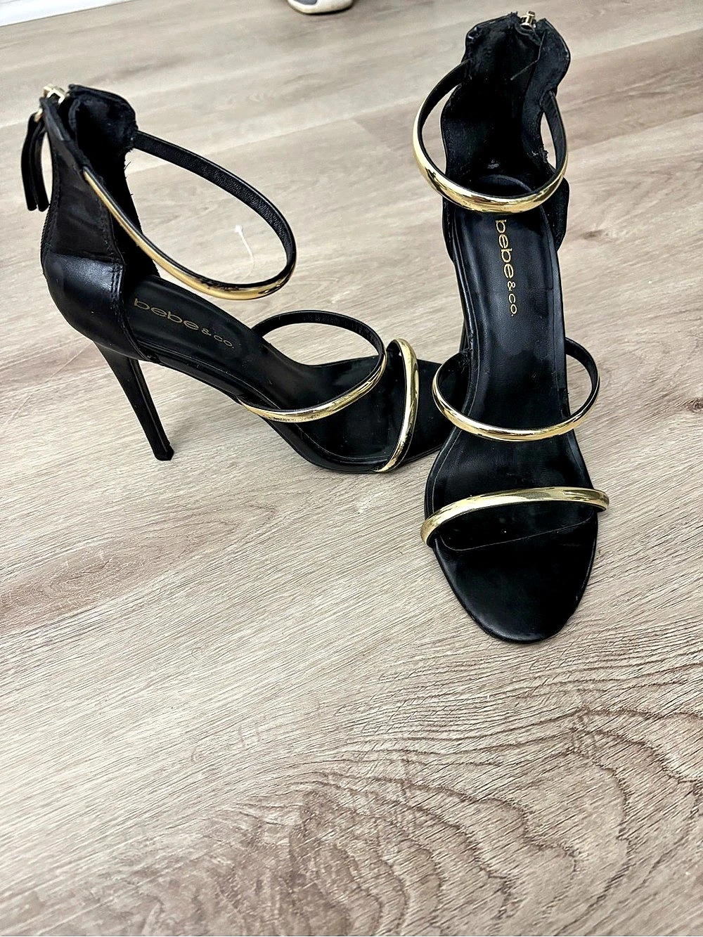 bebe Strappy Heels in Black